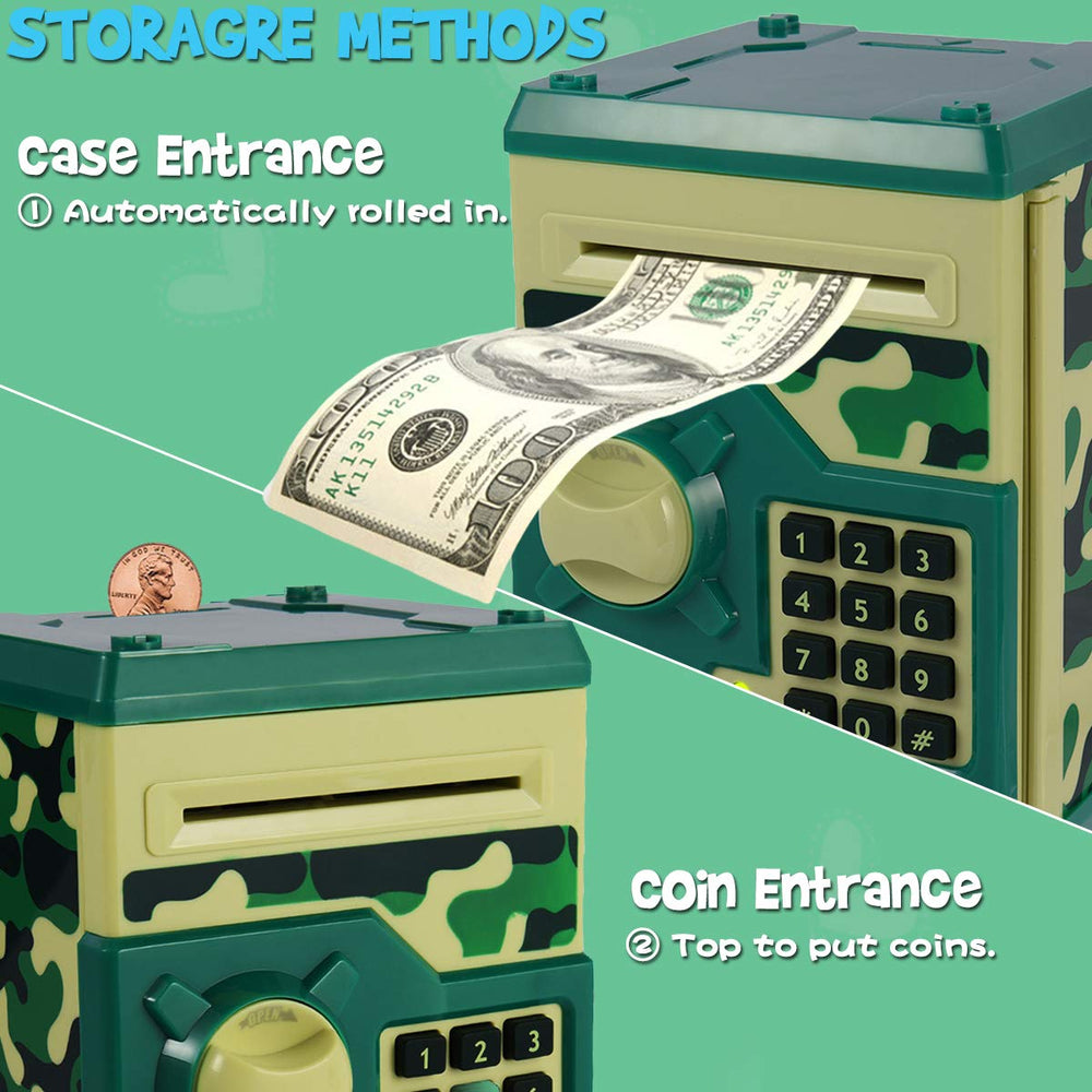 Yoego Kids Money Bank side view demonstrates compact, kid-friendly design.
