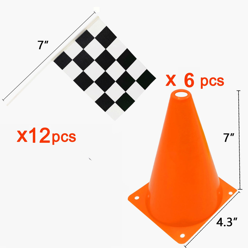 YOELVN checkered flag banner for racing party decor, easy to spot finish line.