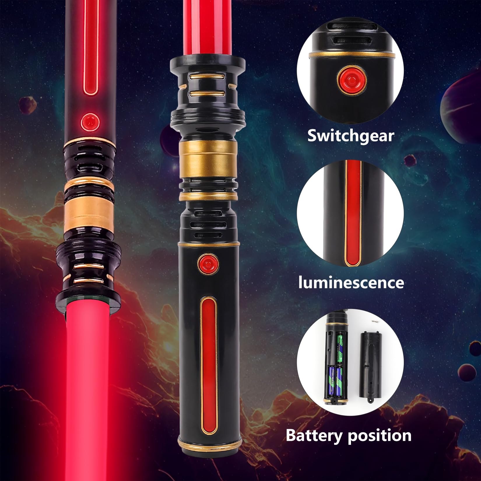 YOFOTHS light-up sabers extendable length to fit different play styles