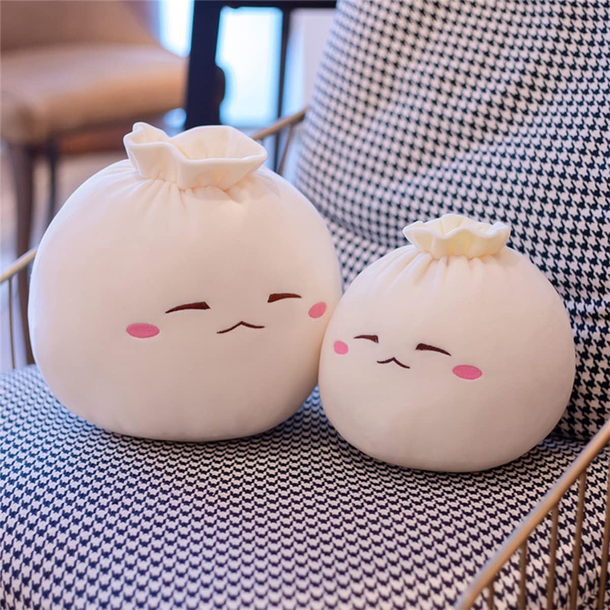 Yoholto Dumpling Plush Pillow, frown face, playful design for cuddling.