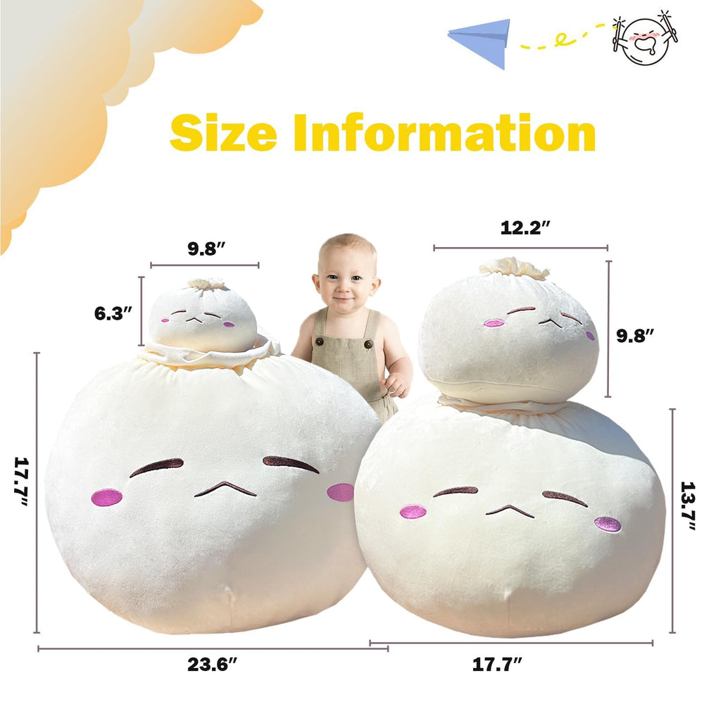 Yoholto Dumpling Plush Pillow, size 6-3x12-2in, versatile for couches.