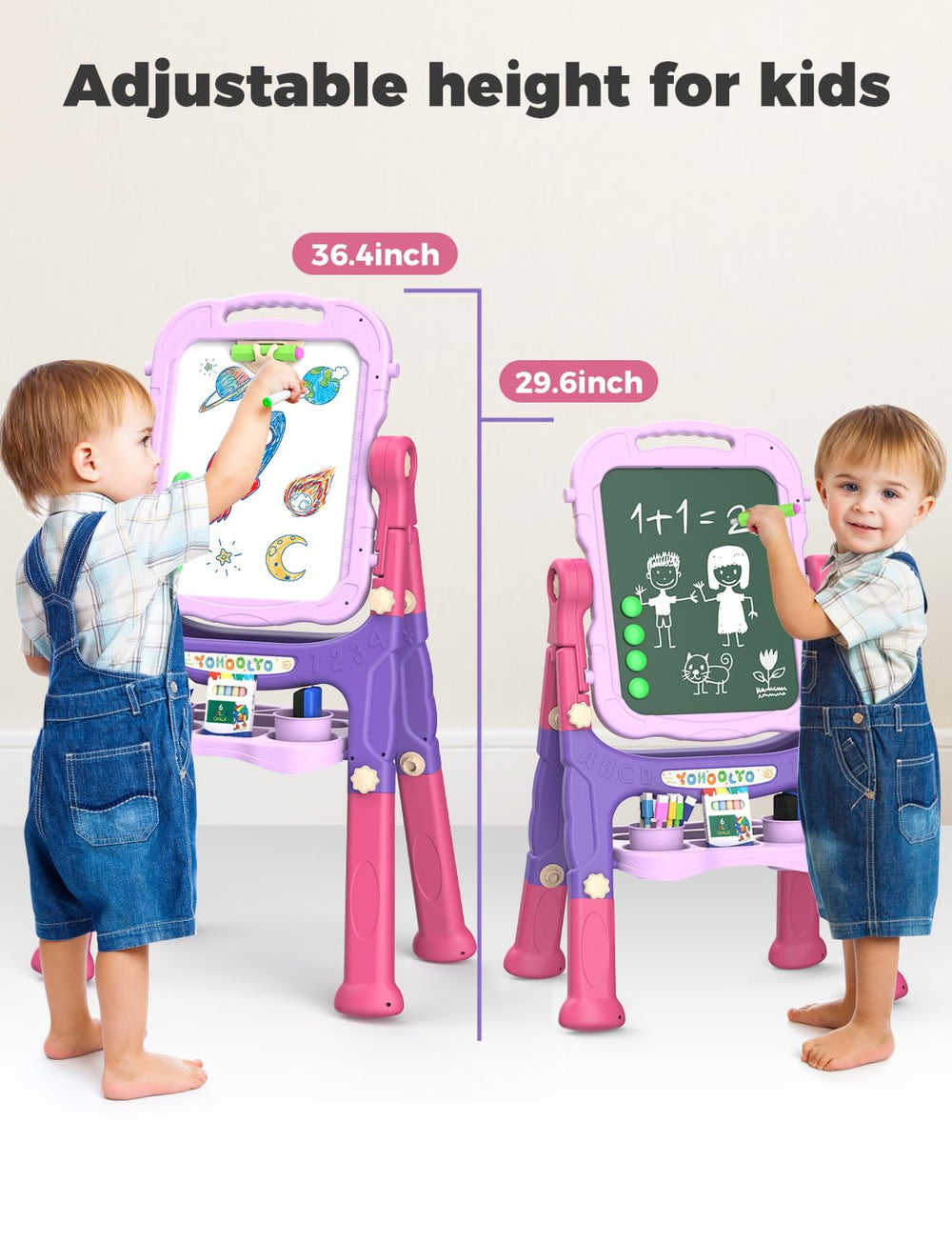 YOHOOLYO Easel dry-erase whiteboard for quick doodles and notes.