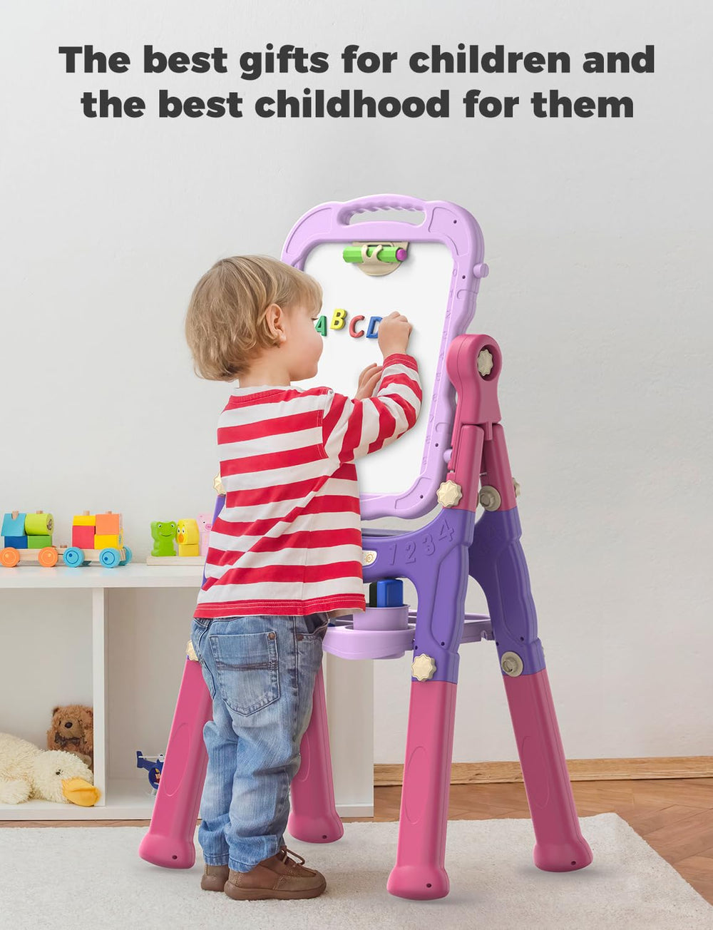 YOHOOLYO Easel folds flat for easy storage after playtime.