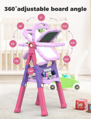 YOHOOLYO Easel magnetic chalkboard for textured lines and chalk art.
