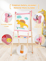 YOHOOLYO adjustable height helps kids use the easel comfortably.