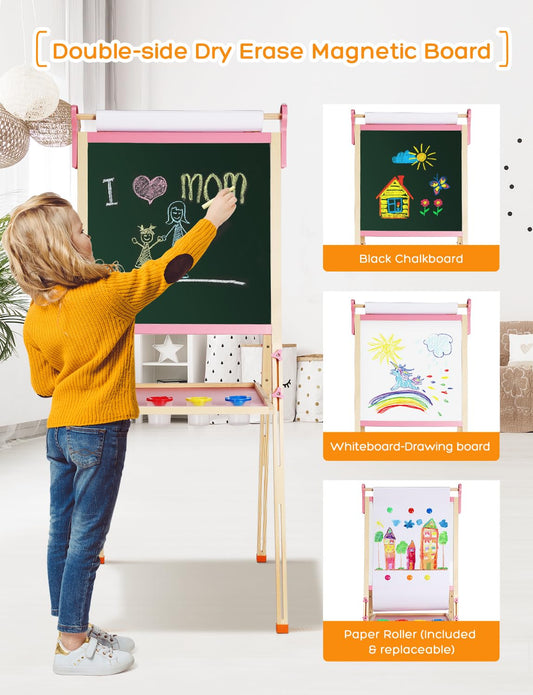YOHOOLYO dry-erase board on one side for quick, clean artwork.