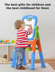 YOHOOLYO Kids Easel folds flat for easy storage after play