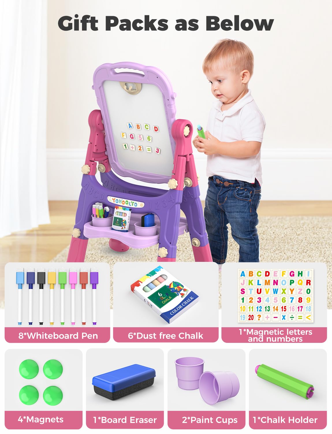 YOHOOLYO Kids Easel gift-ready design perfect for birthdays.