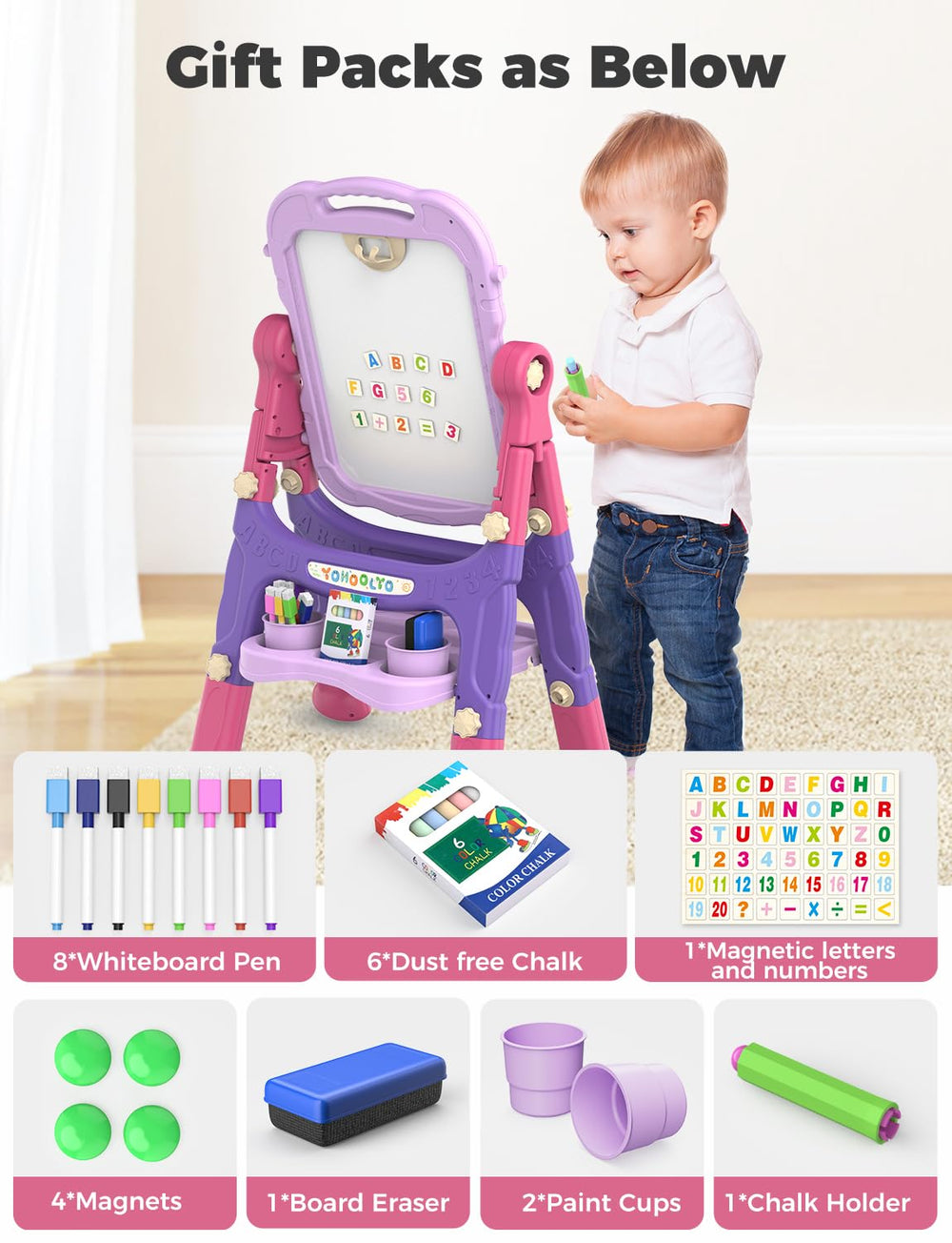 YOHOOLYO Kids Easel gift-ready design perfect for birthdays.