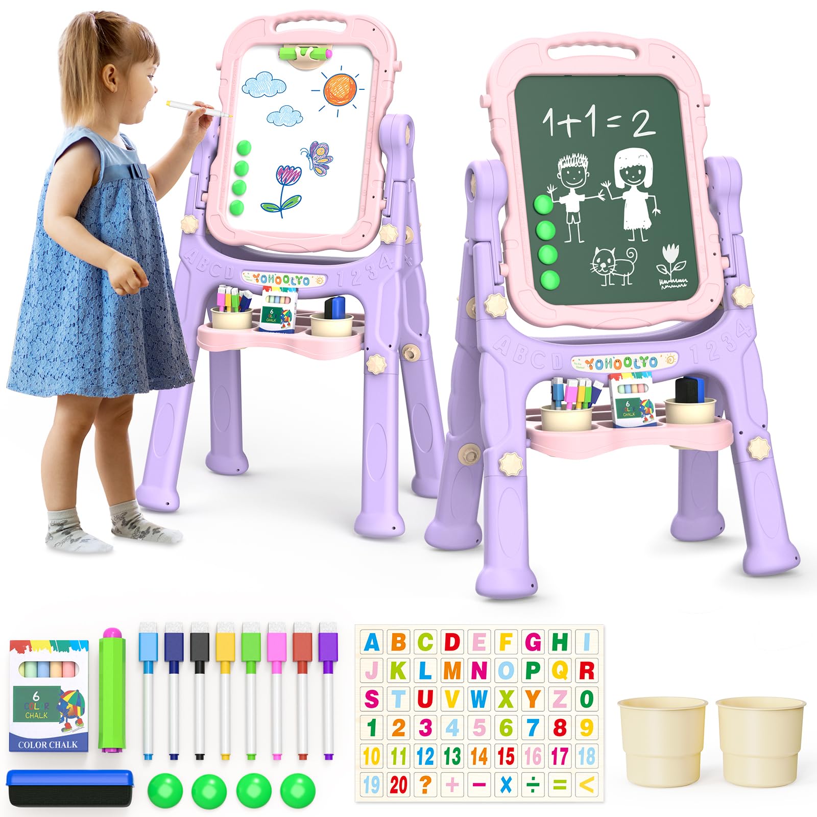 YOHOOLYO includes markers and magnetic accessories for immediate play.