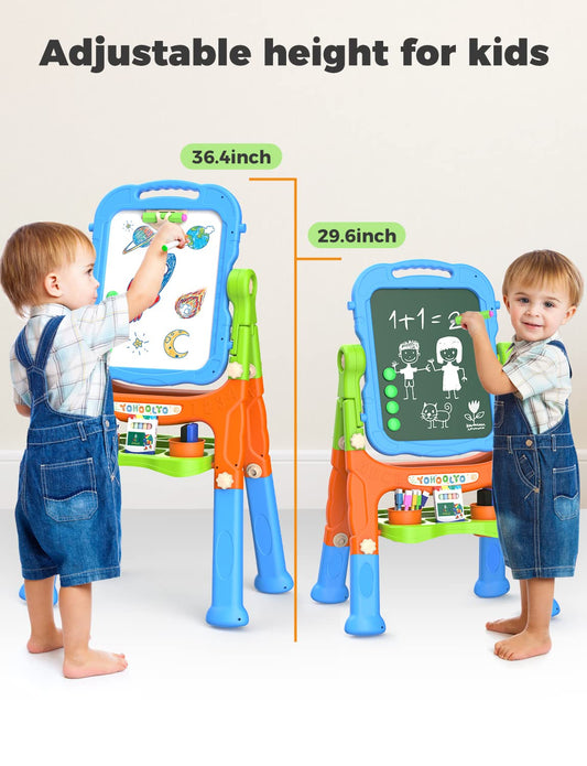 YOHOOLYO Kids Easel magnetic whiteboard for quick drawing and notes