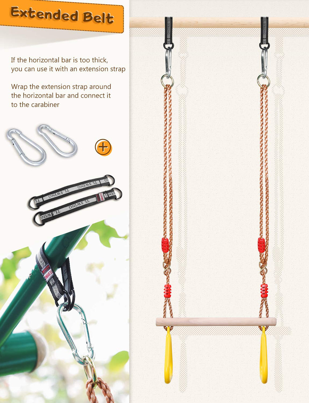 YOHOOLYO PP rope 10 mm thick for strong support during play
