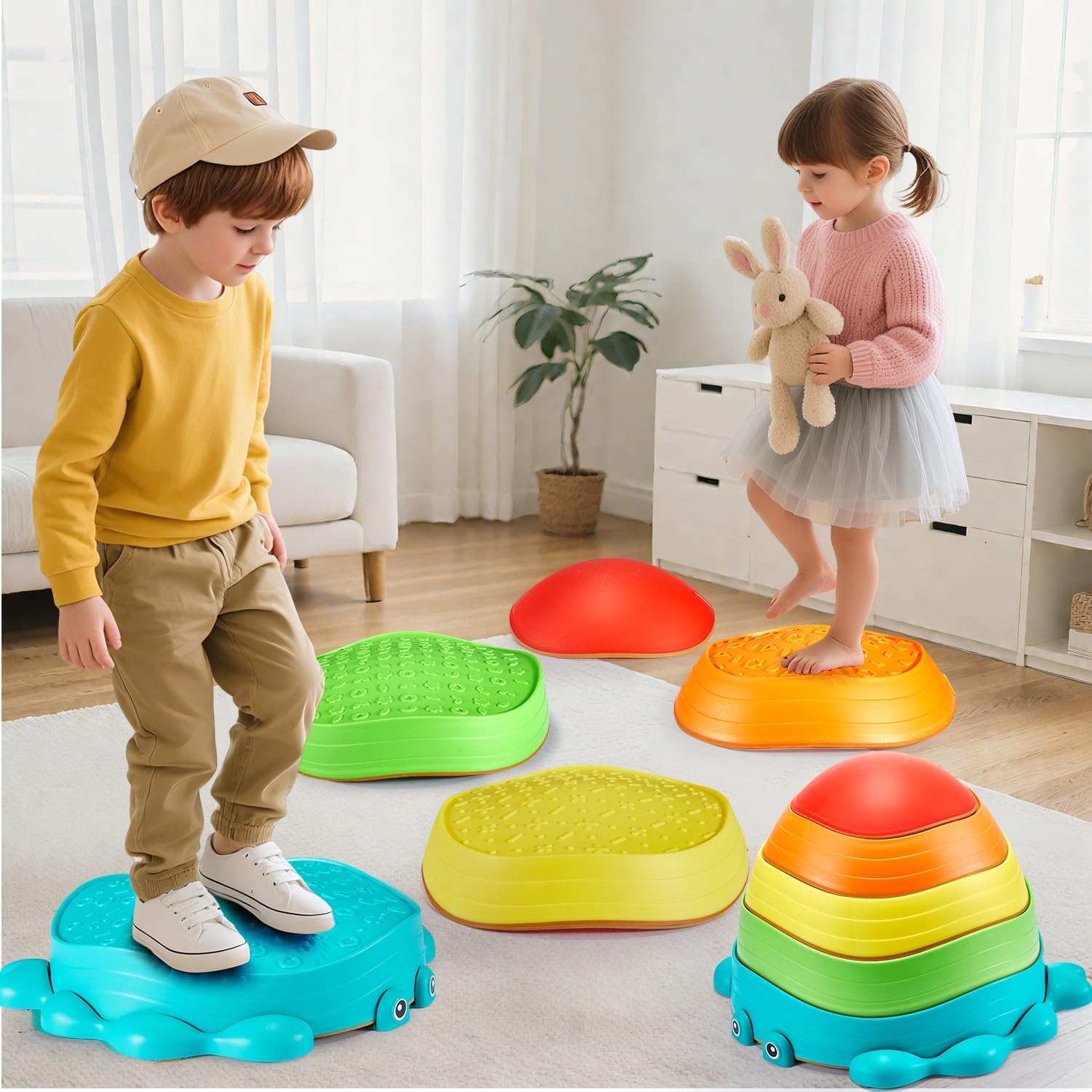 YOHOOLYO stepping stones ideal for backyard obstacle courses and group play
