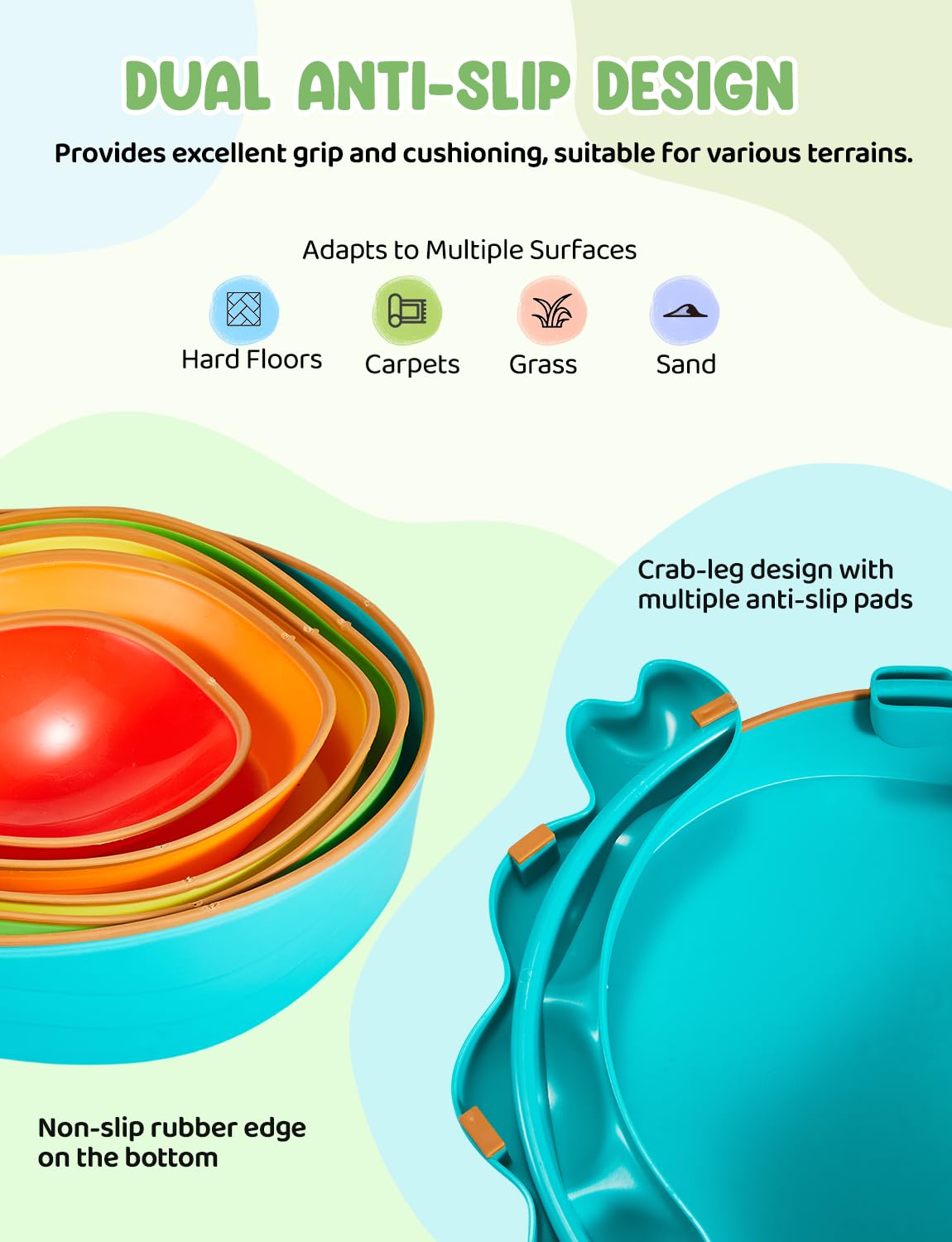 YOHOOLYO stepping stones durable plastic with rounded edges for safety