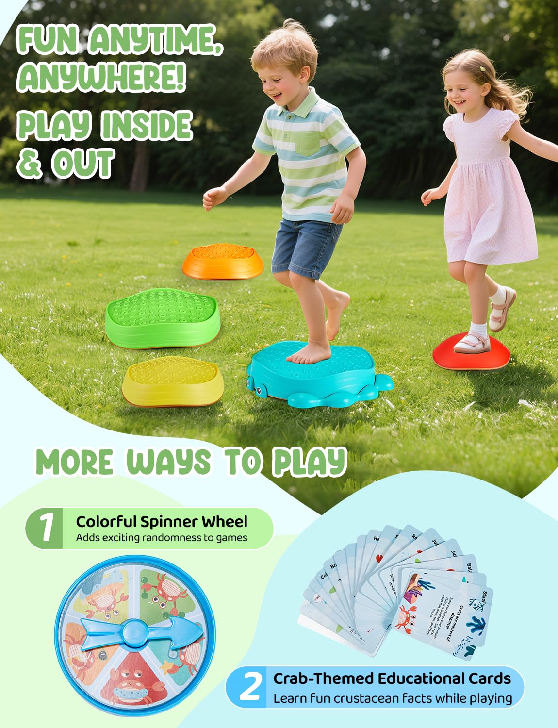 YOHOOLYO stepping stones weighted bases provide stable play surface