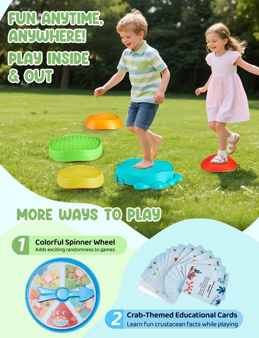 YOHOOLYO stepping stones weighted bases provide stable play surface