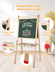 Two kids drawing simultaneously on YOHOOLYO easel