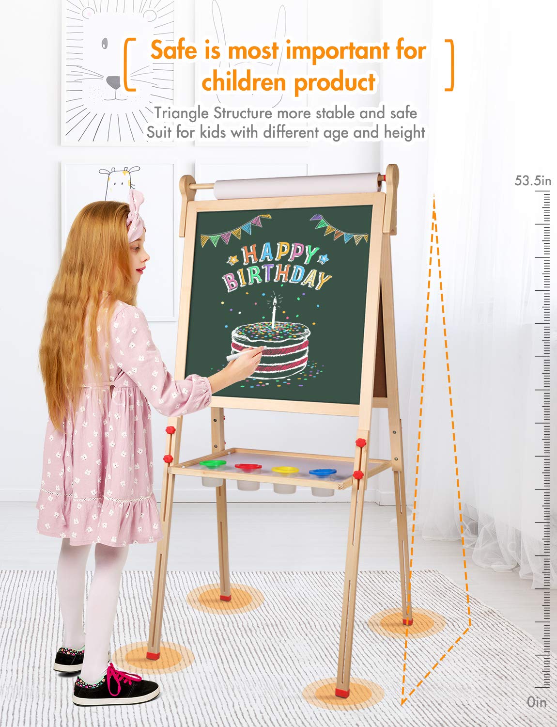 Simple wooden assembly for a durable YOHOOLYO easel