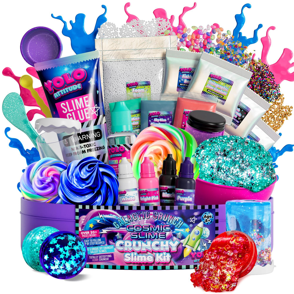 YOLO Attitude galaxy slime kit complete set for creative slime making and seasonal fun