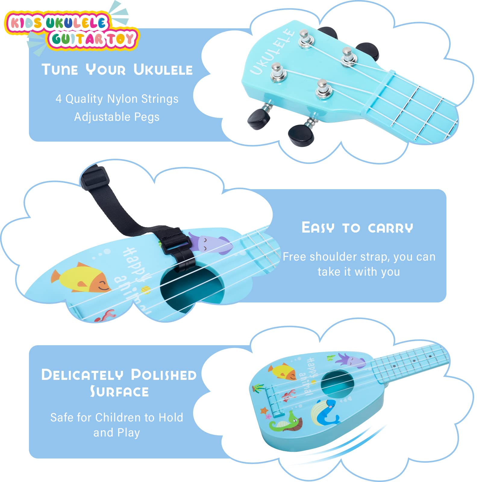 YOLOPLUS+ ukulele strap provides comfortable, balanced practice sessions