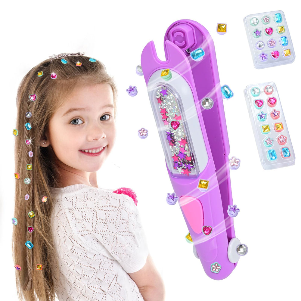 Yoloflix Hair Gem Stamper Kit open box showcasing reusable diamonds for creativity