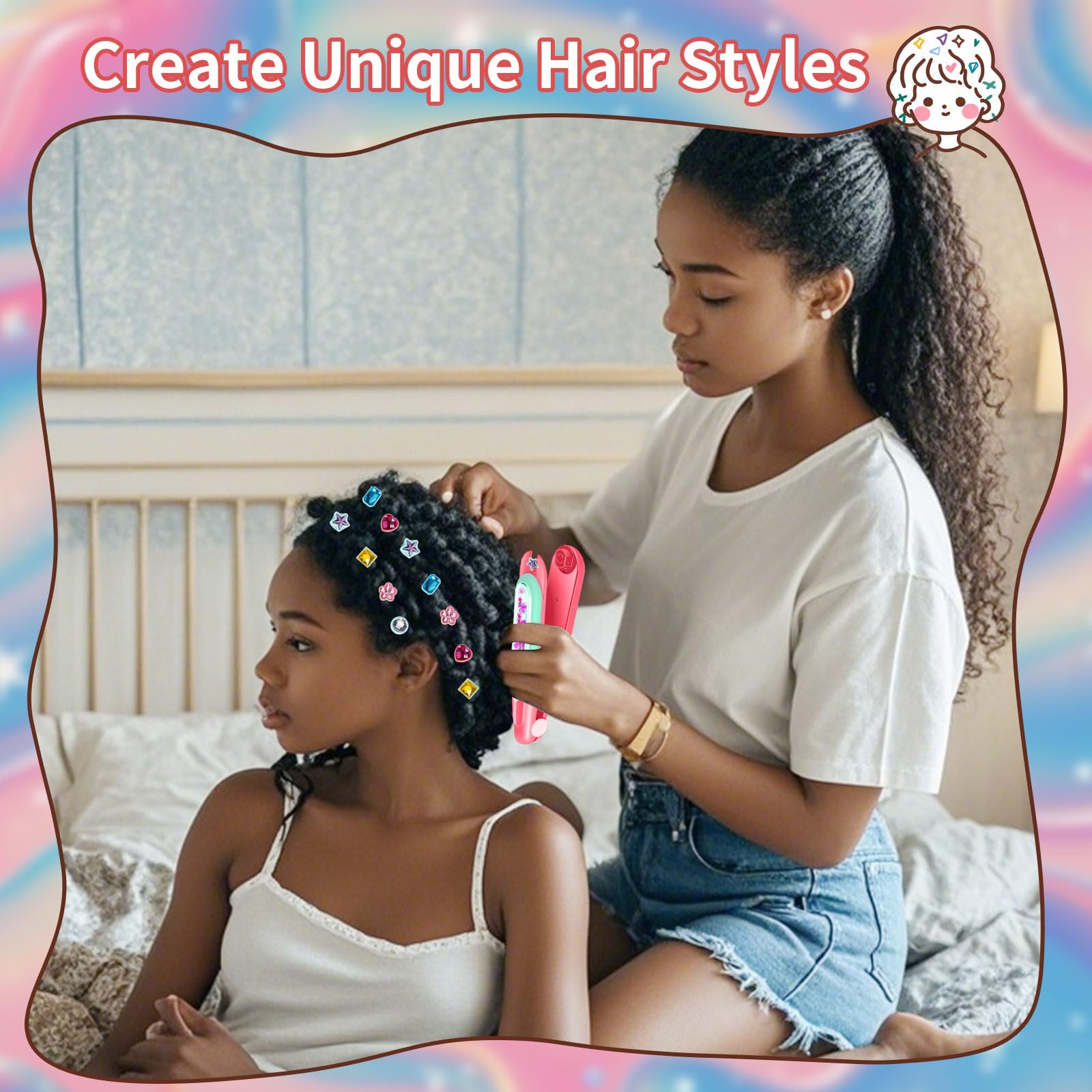 Yoloflix Hair Gem Stamper provides precise rhinestone placement
