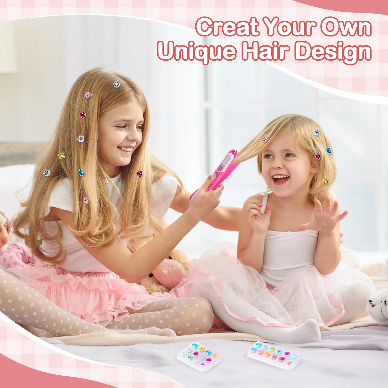Yoloflix hair stamper tool enables quick, precise rhinestone application.