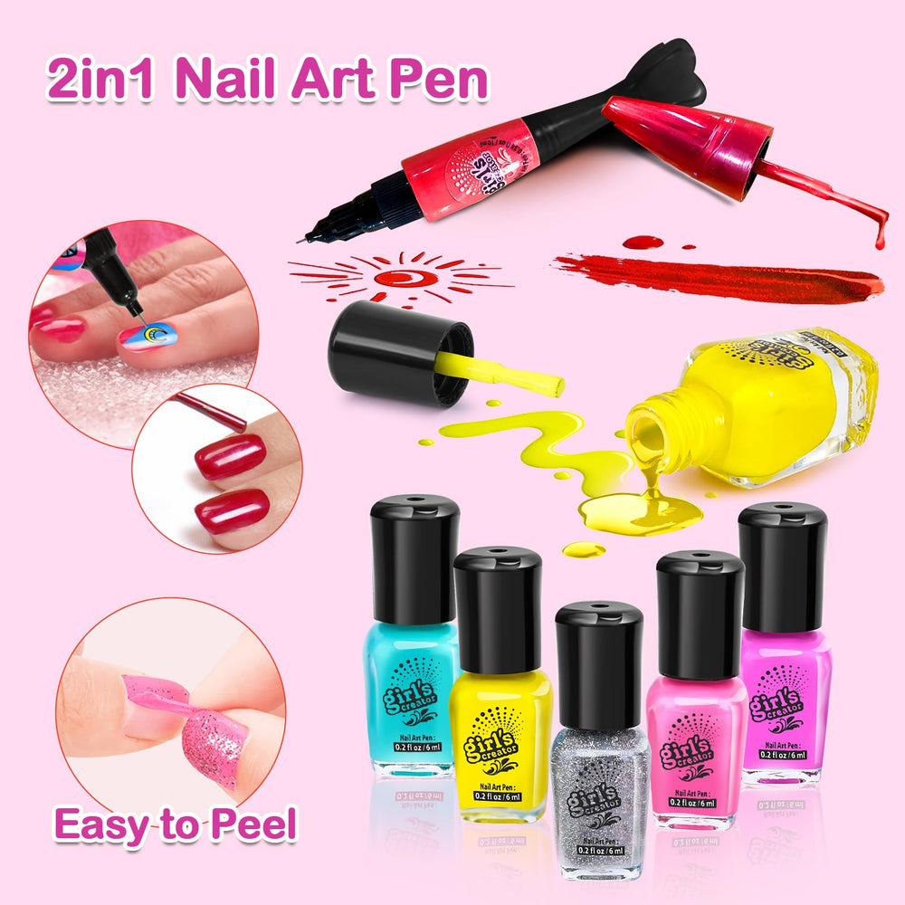 Yoloflix kids nail polish pen provides brush and drawing flexibility