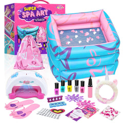 Yoloflix Kids Spa Kit inflatable foot spa pool for at-home pedicures and relaxation.