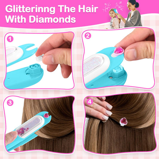 Reusable diamonds from Yoloflix enable endless DIY glitter hair designs.