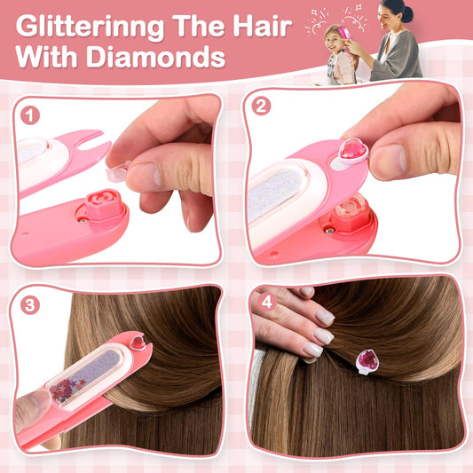 Yoloflix reusable diamonds arranged for endless creativity in hair art.