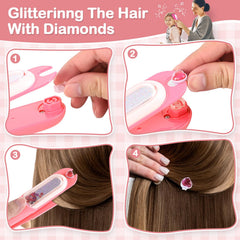 Yoloflix reusable diamonds arranged for endless creativity in hair art.