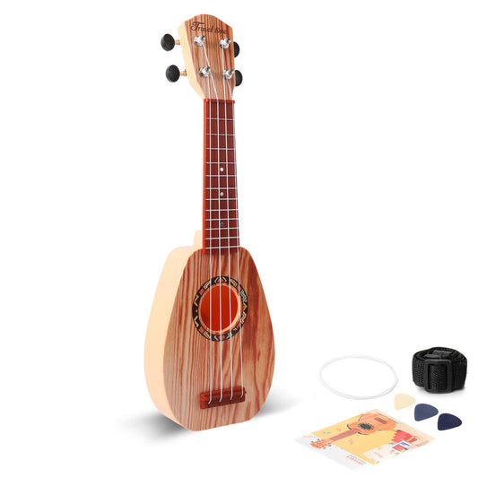 YOLOPARK 17-inch kids guitar front view, beginner-friendly design for easy starts.