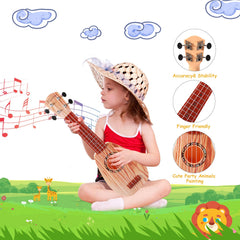 YOLOPARK 17-inch kids guitar strings closeup with soft nylon feel.