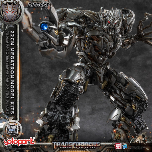 YOLOPARK Megatron figure front view showing detailed diecast build for display