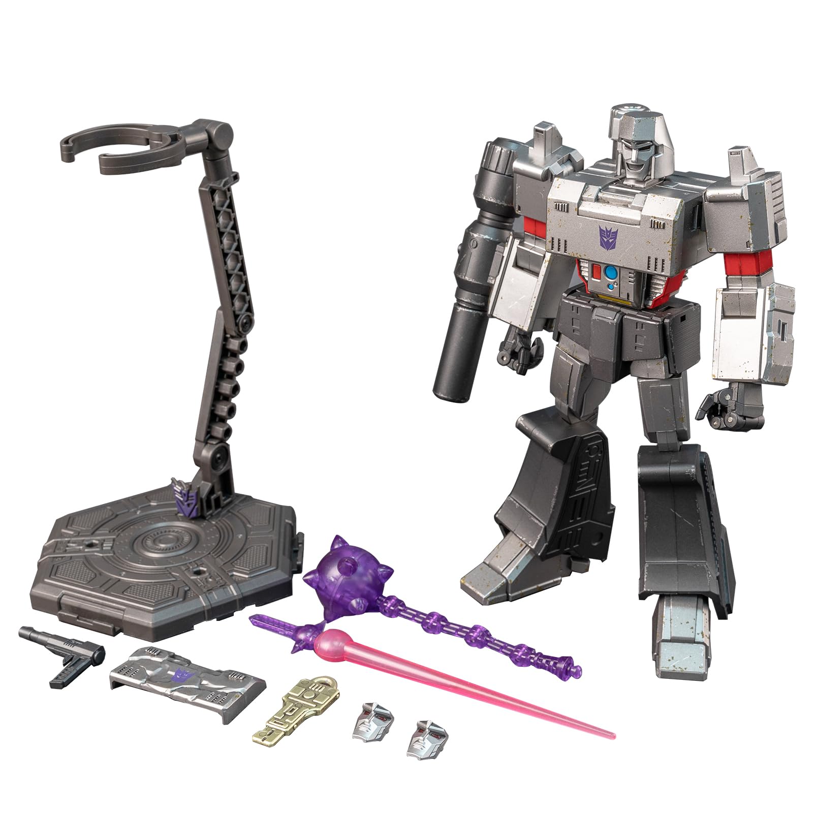 YOLOPARK Megatron figure front view for display and poseability.