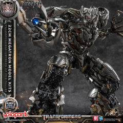 YOLOPARK Megatron figure front view showing detailed diecast build for display