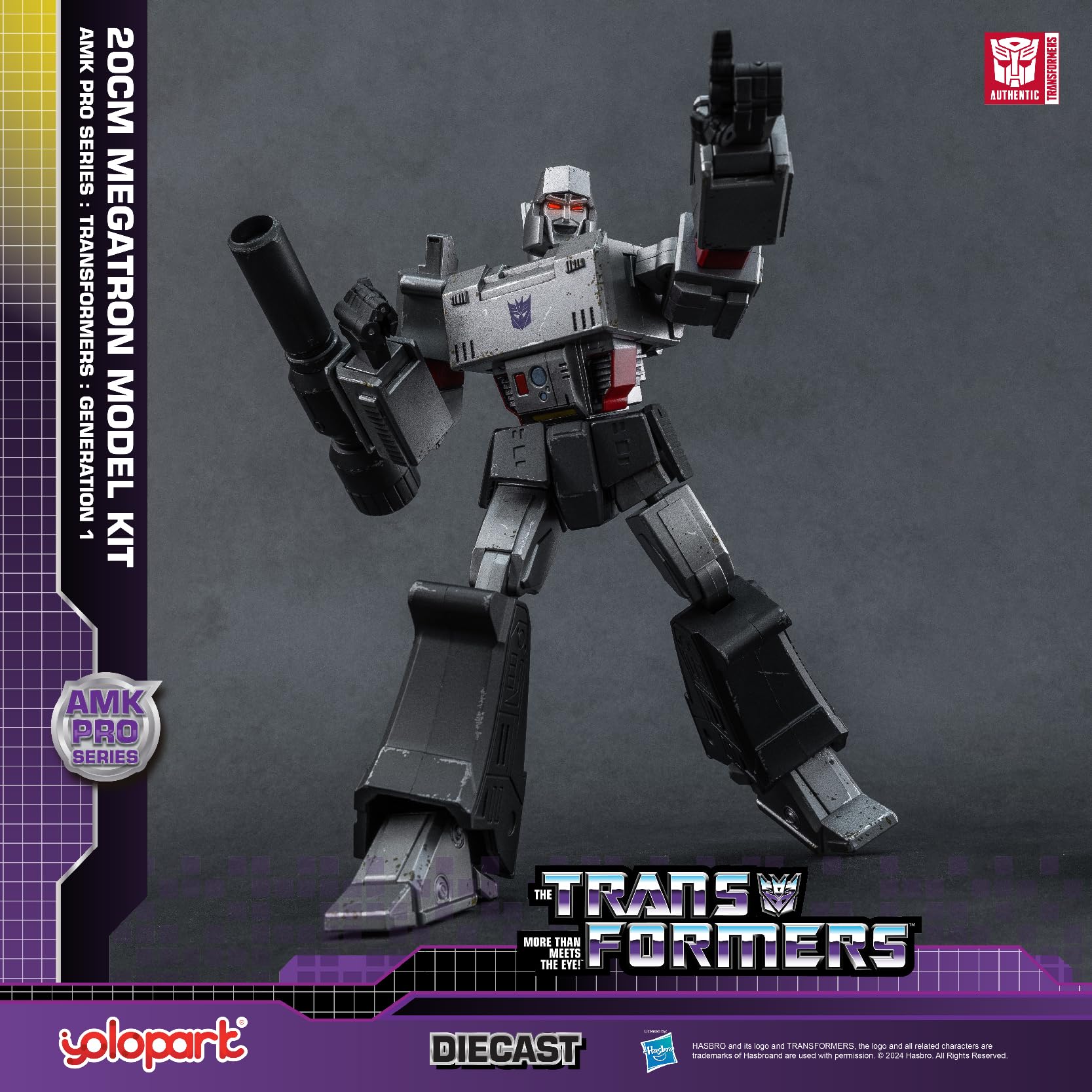 YOLOPARK Megatron interchangeable faces for expressive posing.