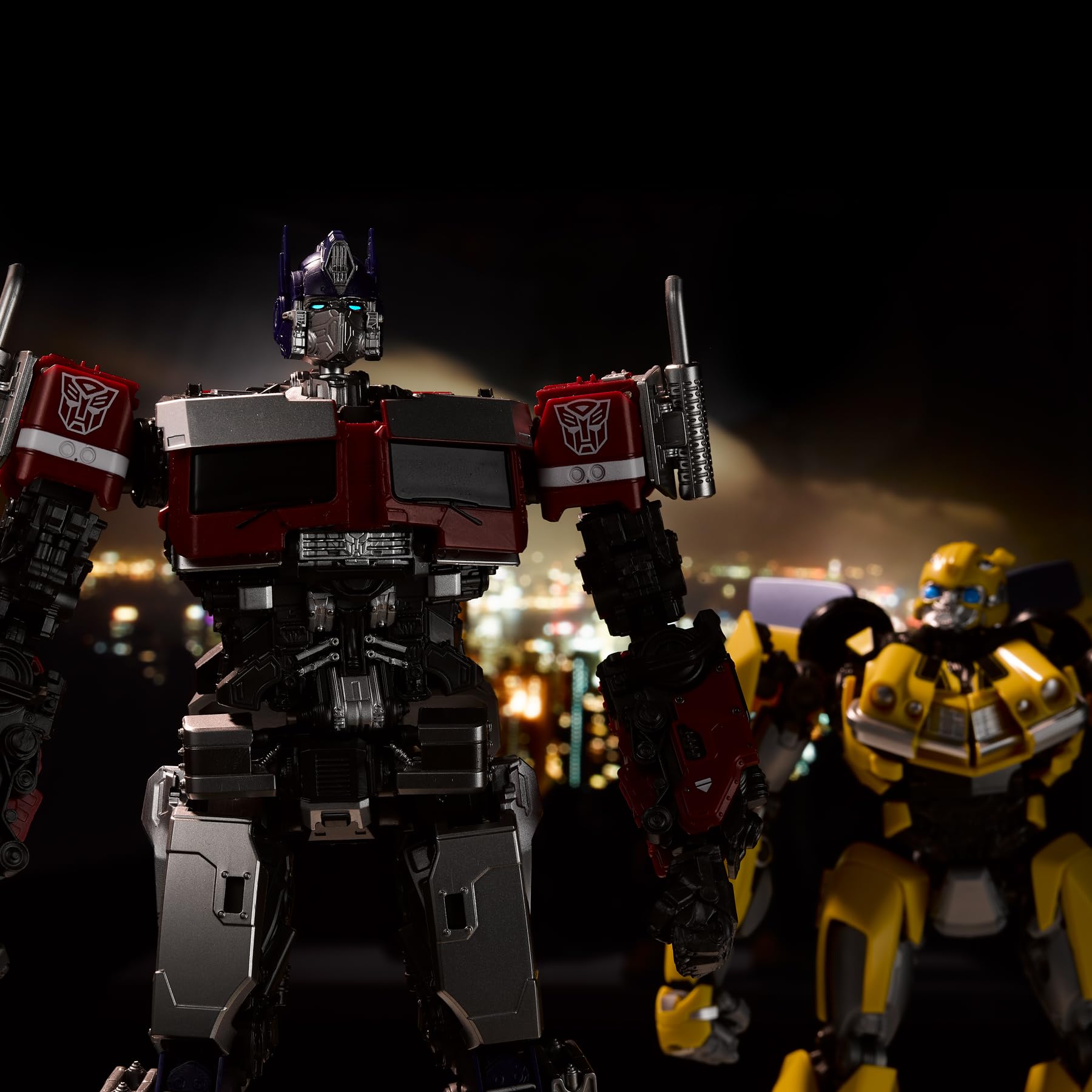 Pre-assembled Optimus Prime figure ready for quick setup