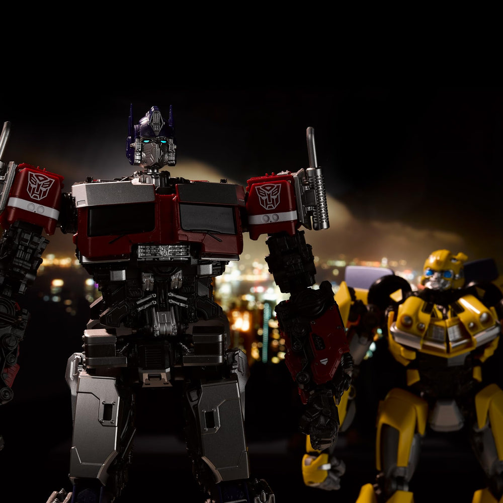 Pre-assembled Optimus Prime figure ready for quick setup
