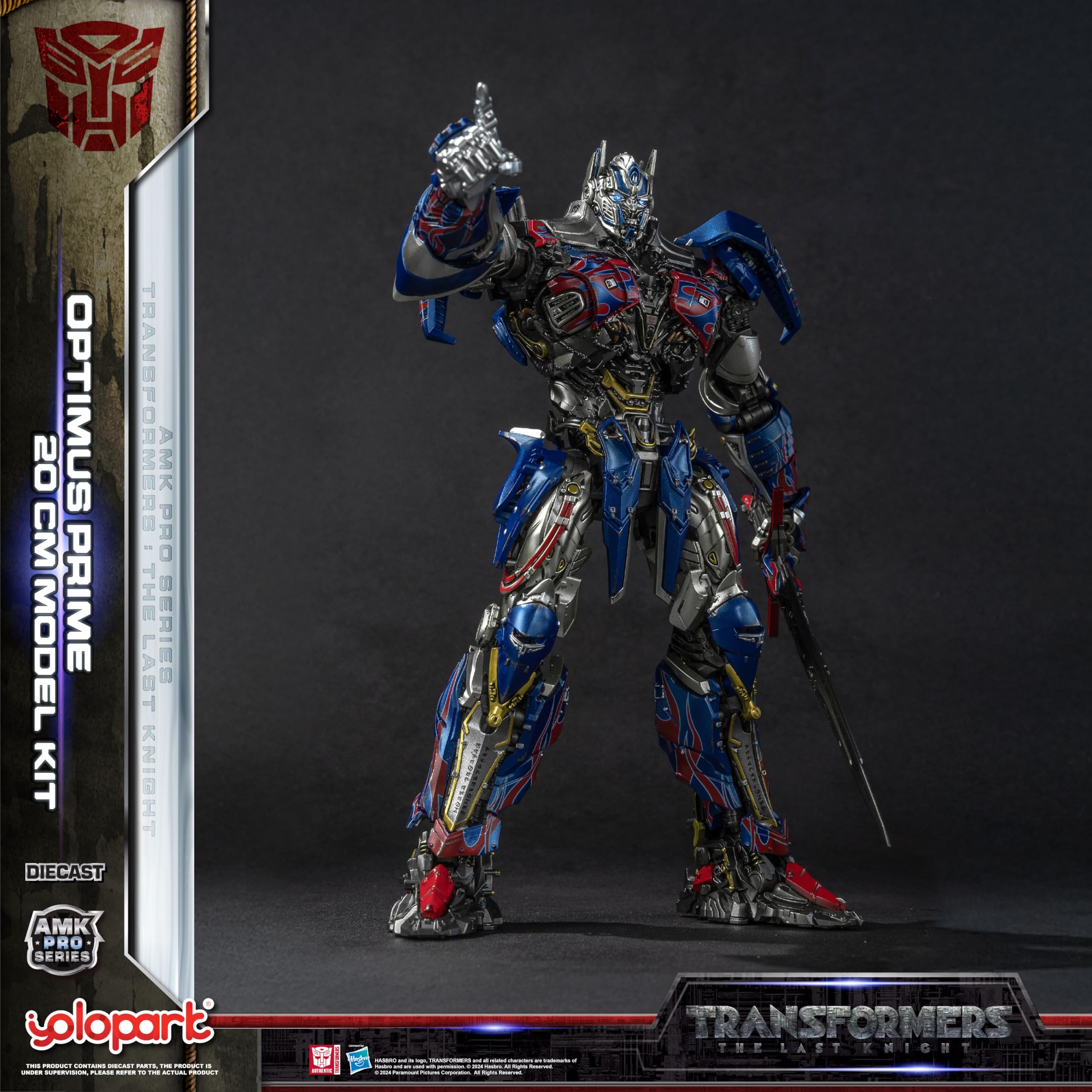 YOLOPARK Optimus Prime sword and shield set enabling action-ready displays
