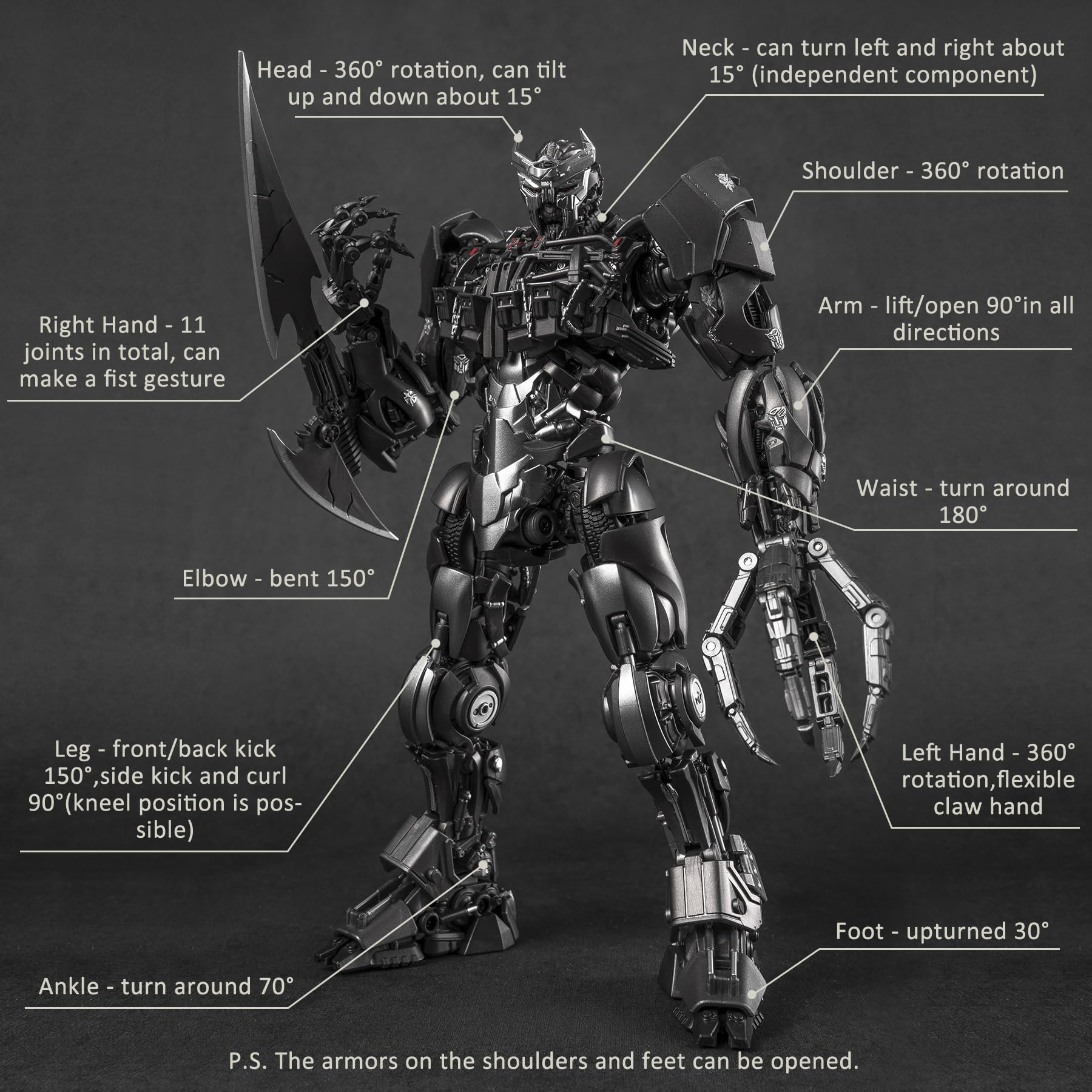 YOLOPARK Scourge ion cannon included expands display possibilities with additional weapon detail.