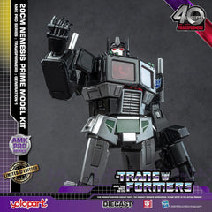 YOLOPARK Nemesis Prime articulation allows diverse shelf poses.