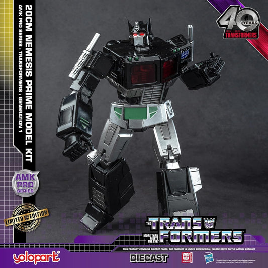 YOLOPARK Nemesis Prime figure with upgraded weapons for dynamic poses.