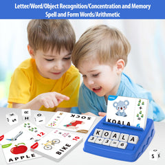 Yolscue letter cubes and flashcards in Navy Blue aiding word building