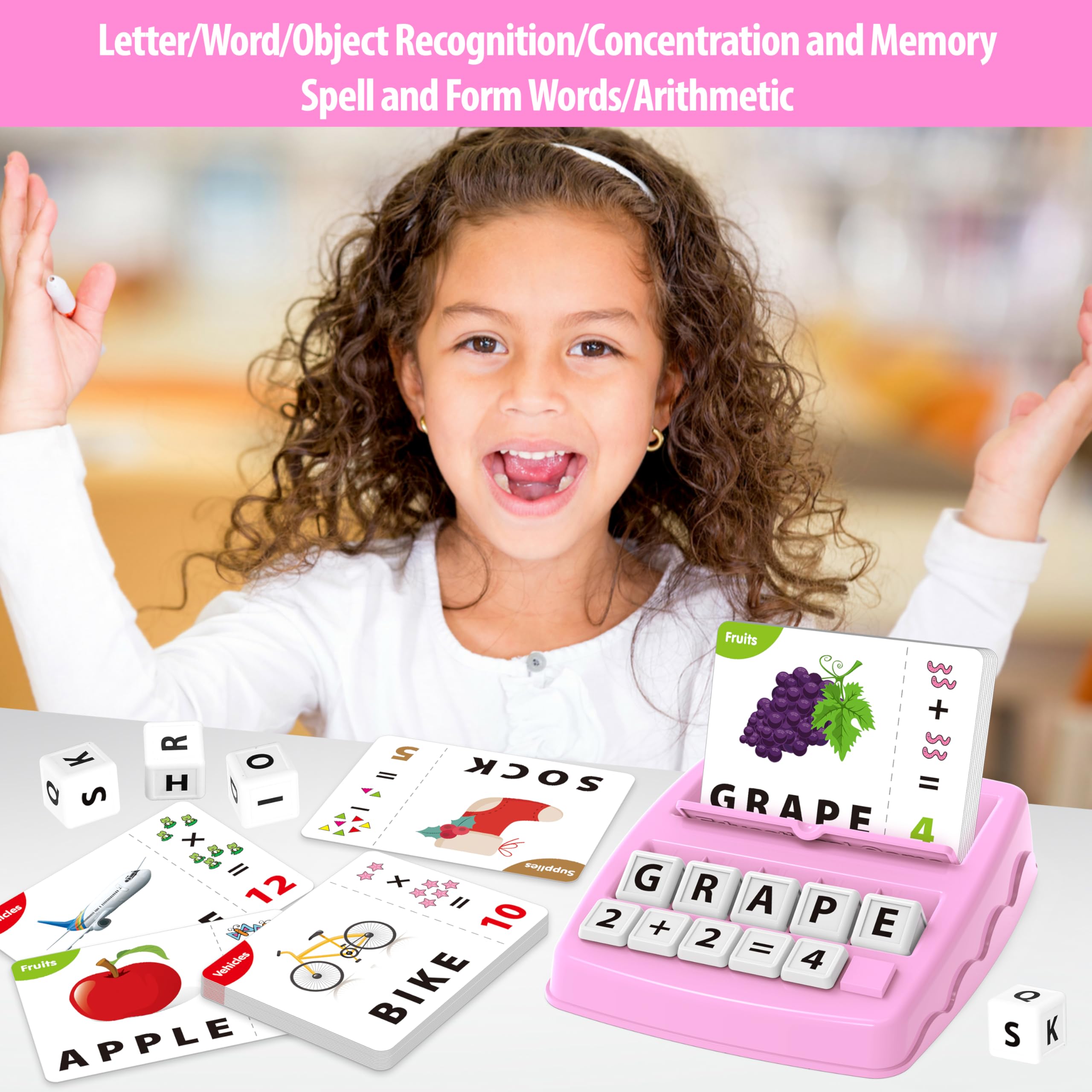 Yolscue Montessori letter cubes to build letters and enhance fine motor skills