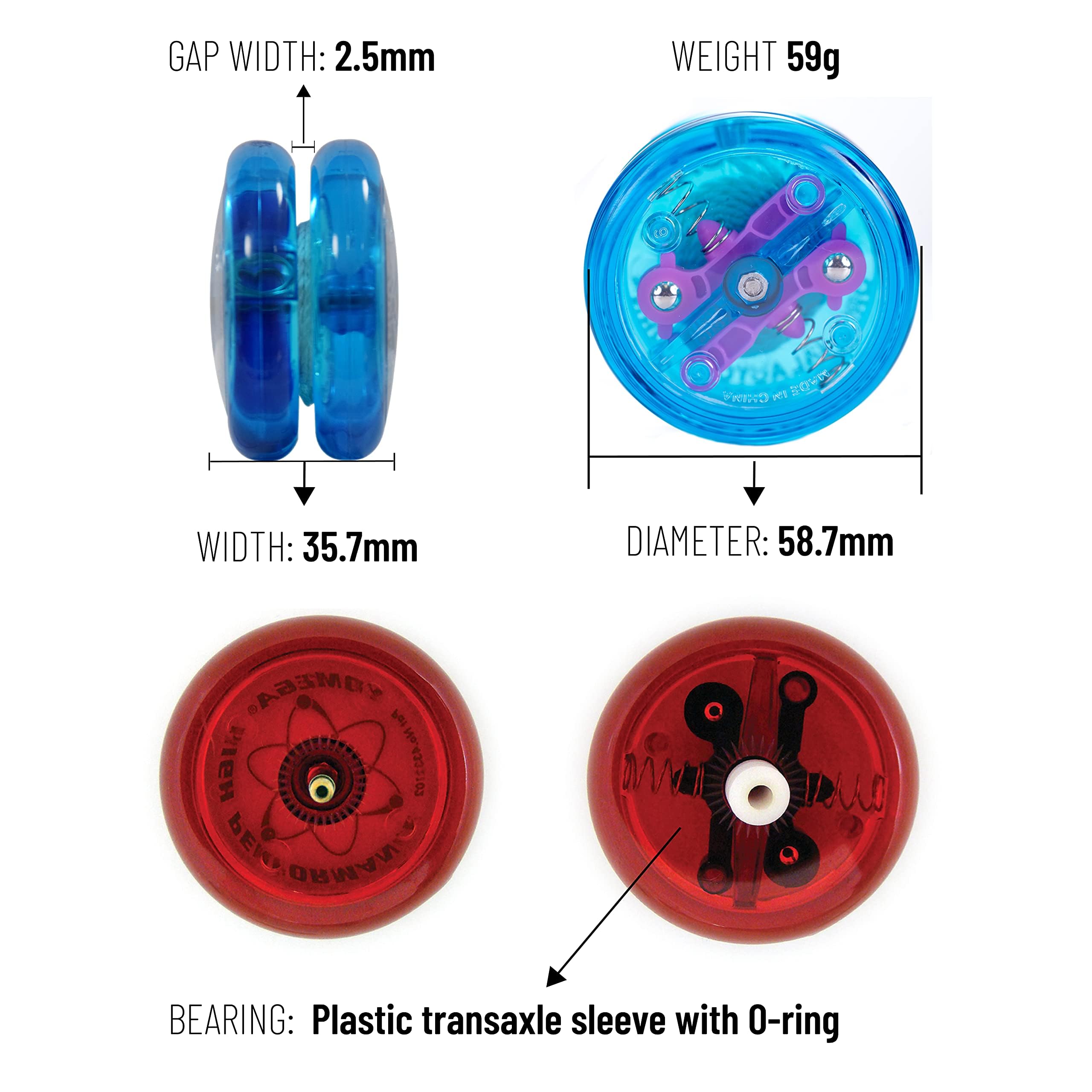 Yomega Brain blue durable construction suitable for kids and beginners.
