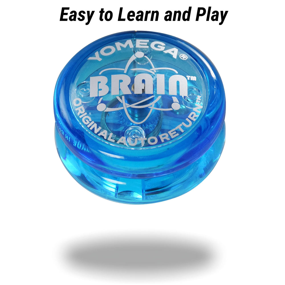 Yomega Brain blue walk-the-dog trick setup ideal for classic string tricks.