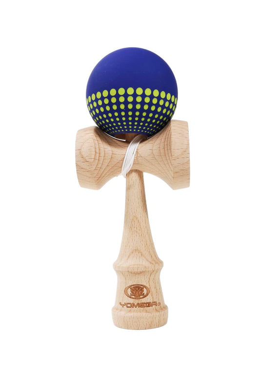 Yomega Kendama Pro Model in dark blue with rubberized paint for easier catches and reliable grip.