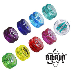 Yomega The Original Brain dark blue closeup showing grip and design.